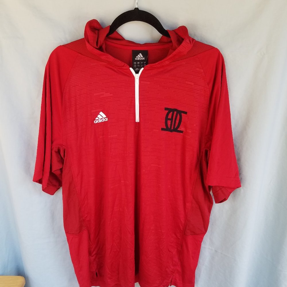 adidas Red Hooded Sweatshirt